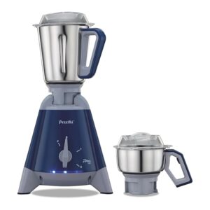 Preethi Xpro Duo -1300 Watt Commercial Mixer Grinder I 1yr Guarantee & Lifelong Free Service I 2 Jars ( 0.75L Chutney Jar + 2L Wet Grinding, Stainless steel) Tripad Metal Motor Stand -MG-198