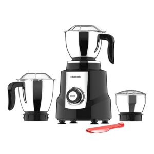 Butterfly Magnum 1.2 HP Mixer Grinder 3 Jar | 100% Copper Motor | 3 Stainless Steel Multipurpose Jars | ABS Body | Handsfree Operation | Lifetime Motor Warranty| Black